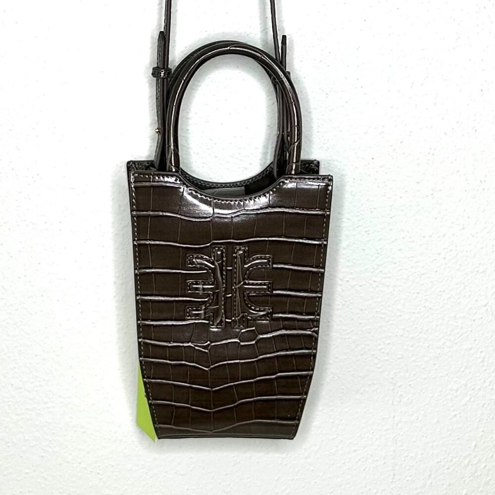 JW Pei / Fei Crossbody Phone Bag in Army Green Croc *NWT*